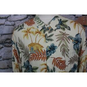 Mens XXL Hawaiian Shirt Tropical Print Button Up Aloha Beach Vacation